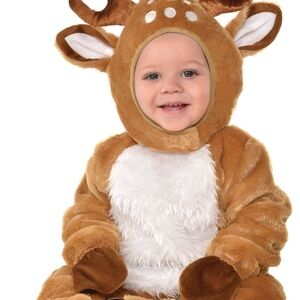 BRAND NEW baby cozy deer jumpsuit halloween costume size 12-24M